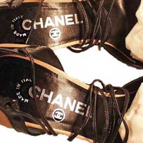 CHANEL GLADIATOR STILETTOS, Sz 7.5B, HEEL 3 inch, MADE ITALY, TAGS ON NEVER WORN - Picture 7 of 14